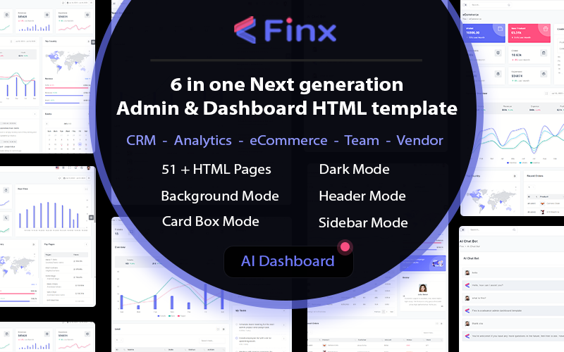 Finx - Admin & Dashboard HTML-mall