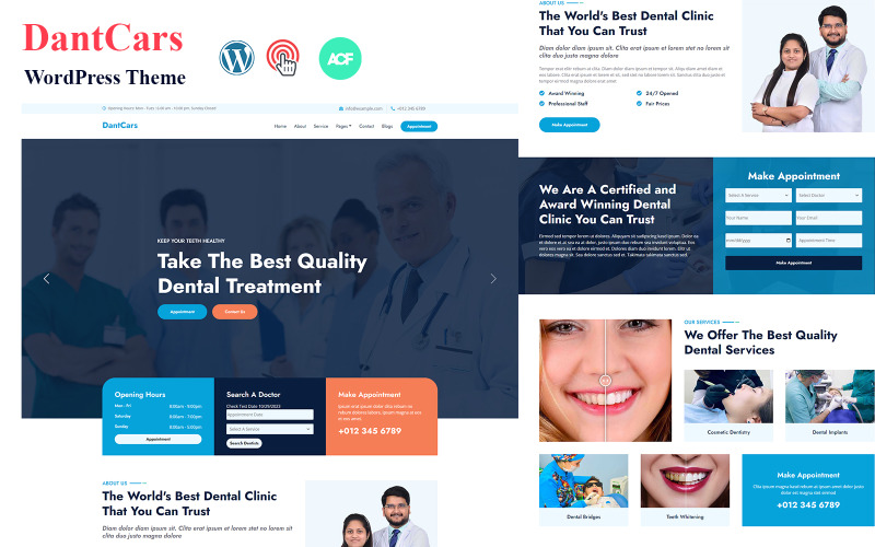 Tema WordPress per dentista e clinica odontoiatrica Dantcars