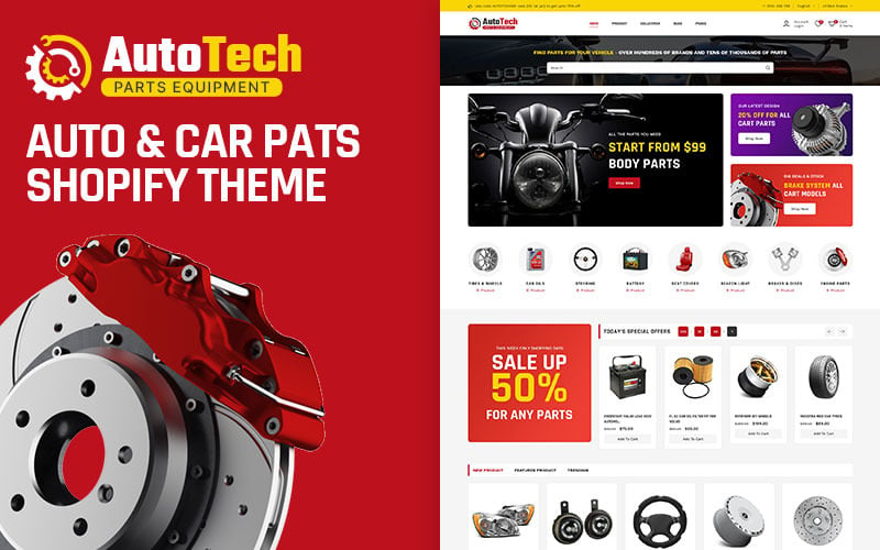 Autotech – Automotive Car & Náhradní díly Auto Tool Multipurpose Shopify 2.0 Responsive Theme
