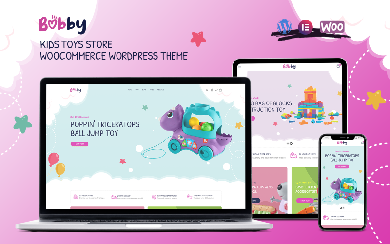 Bobby - Motyw WordPress dla sklepu z zabawkami dla dzieci WooCommerce