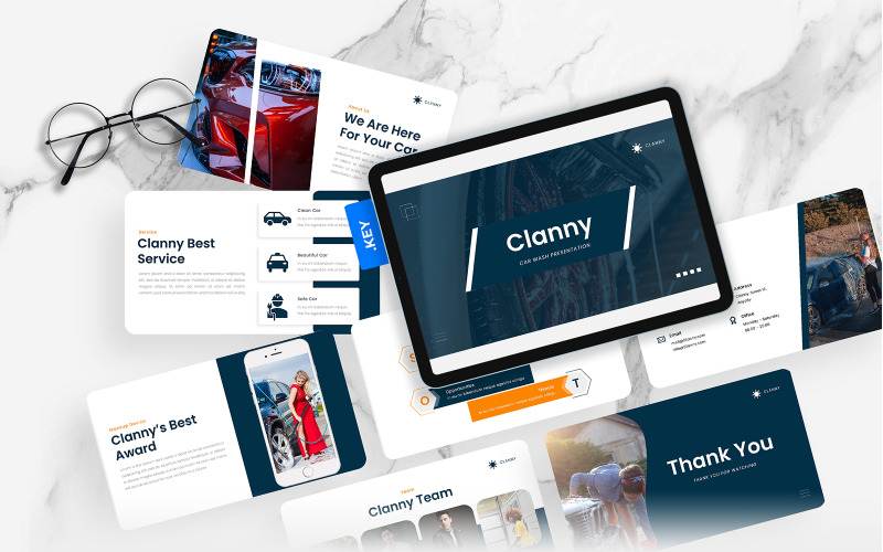 Clanny - Keynote-sjabloon voor autowasstraten