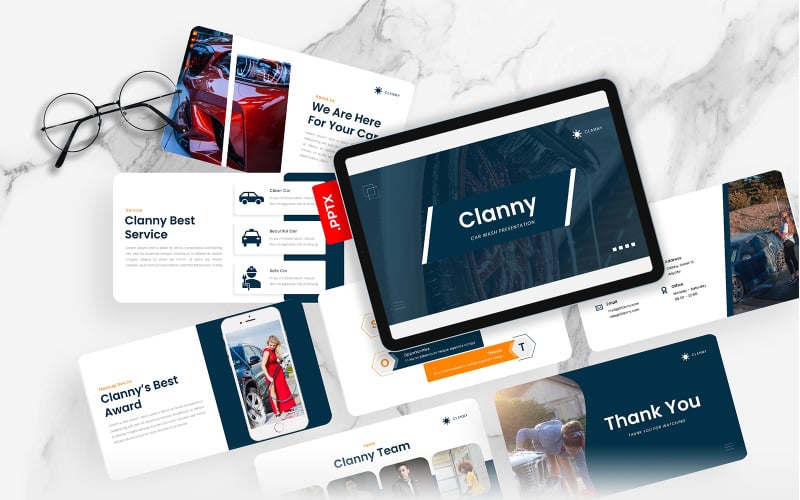Clanny - PowerPoint-mall för biltvätt