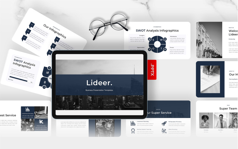 Lideer – Üzleti Ügynökség PowerPoint sablon