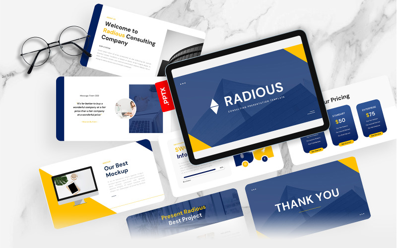 Radious - Шаблон бизнес-презентации PowerPoint