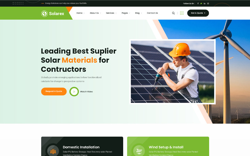 Solarex – PSD-Vorlage für Solarenergie