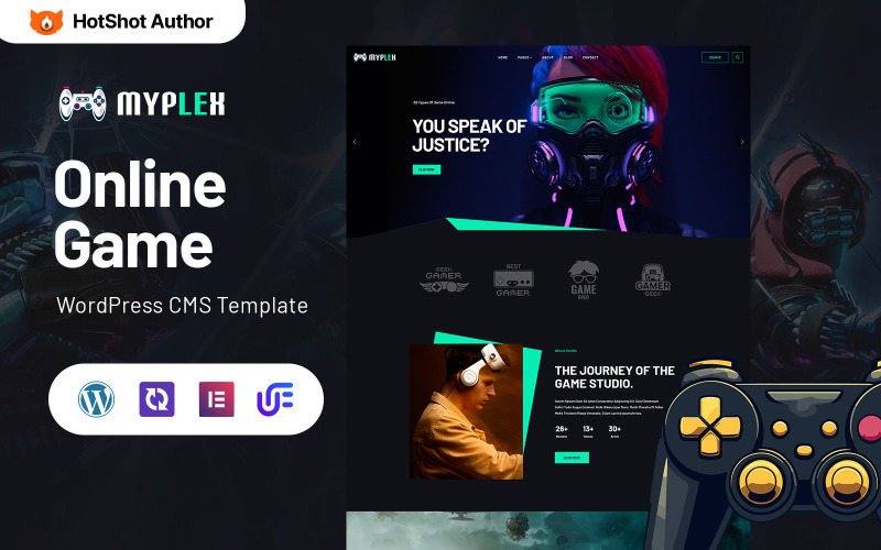 Myplex - Online games WordPress Elementor-thema