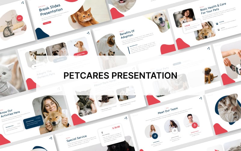 Petcares谷歌幻灯片模板演示