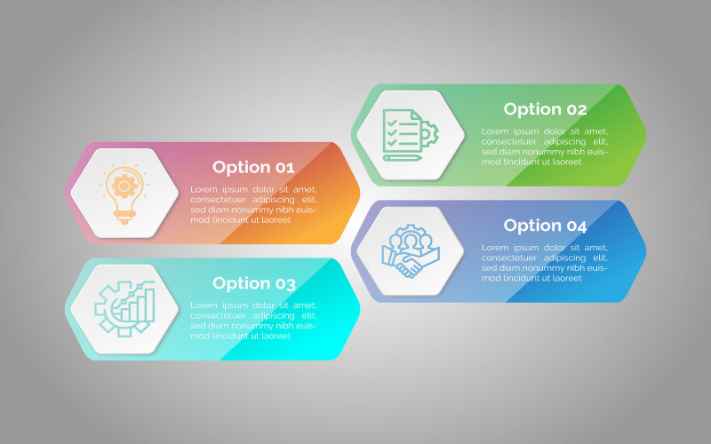 Simple polygon glossy infographic template design