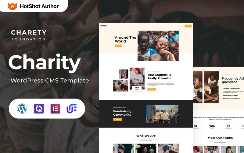 Charety – Thème WordPress Elementor pour les œuvres caritatives et les dons