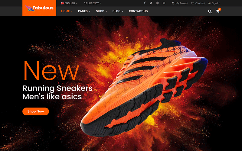很棒-鞋店的HTML Bootstrap 5模板