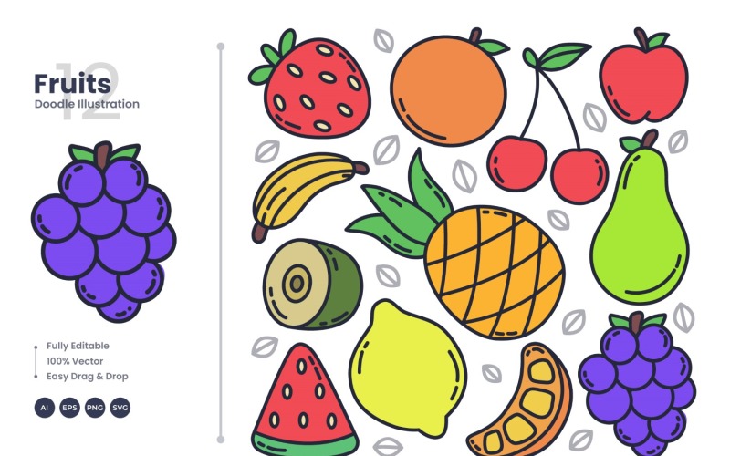 水果插图涂鸦集