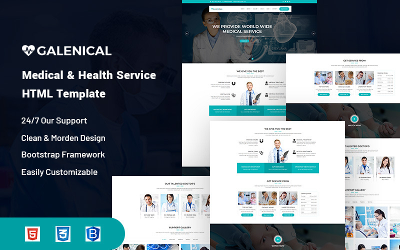 Galenisch – Websitesjabloon voor medische en gezondheidszorgdiensten