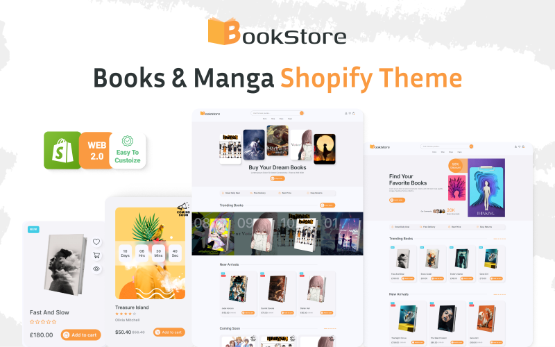 Knihkupectví: Prozkoumejte knihy, manga a komiksy | Téma Shopify