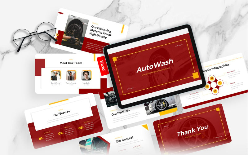 AutoWash - PowerPoint-mall för biltvätt