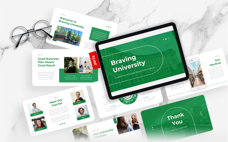 Braving - Education University PowerPoint šablony