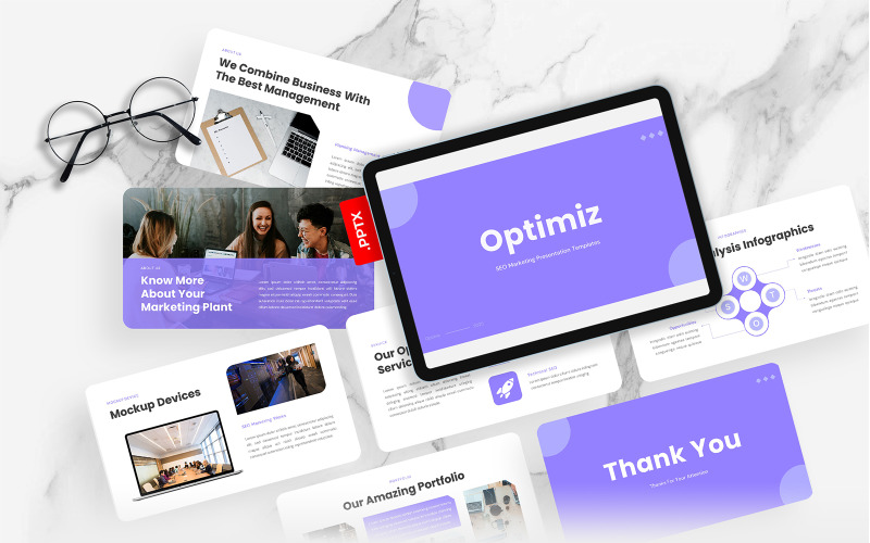 Optimiz – modelo de 演示文稿 de marketing de 搜索引擎优化