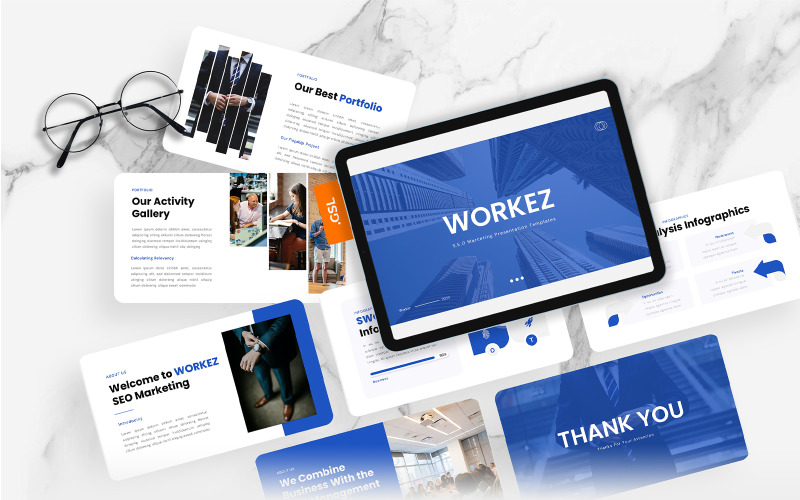 Workez — szablon prezentacji Google Marketing SEO