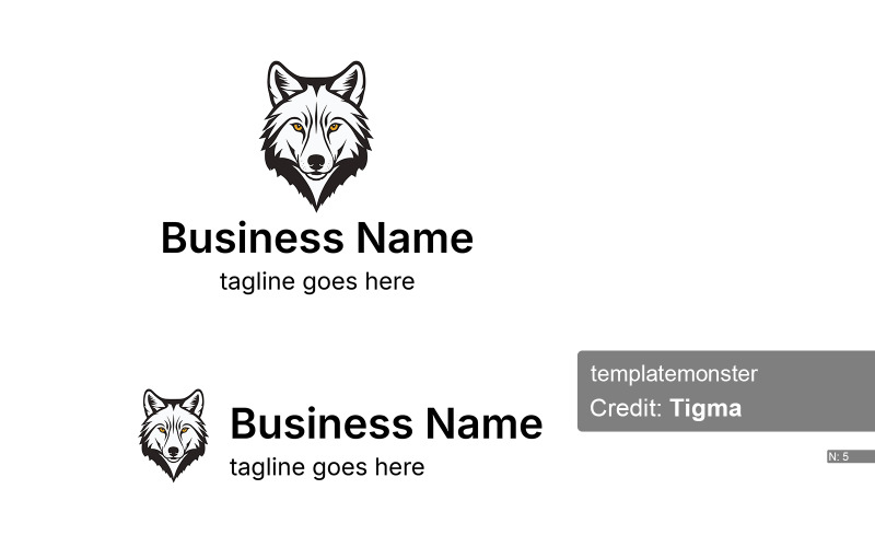 Black & White Wolf Logotyp: iögonfallande design