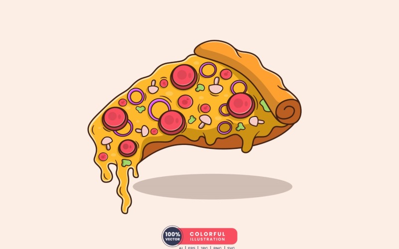 美味披萨的矢量插图