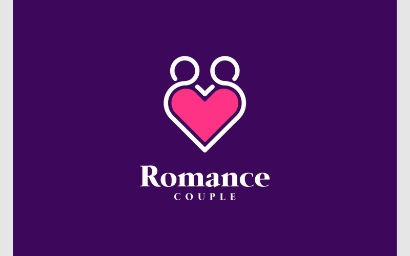 Paar liebt romantisches Dating-Logo