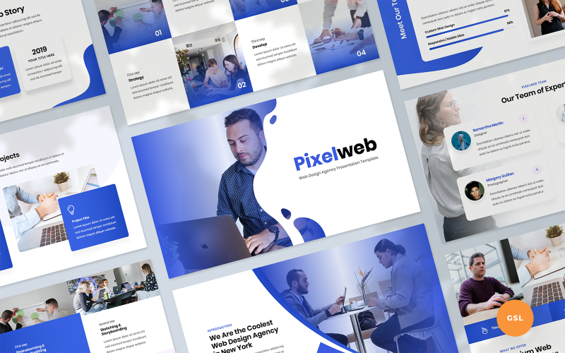 Pixelweb - Web Design Agency Presentation Google Slides Mall