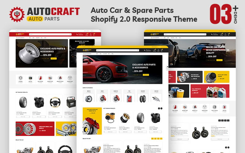 Autocraft - Auto, auto en reserveonderdelen Mega Store Multifunctioneel Shopify 2.0 responsief thema