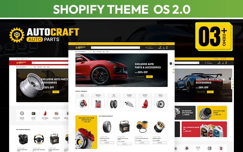 Autocraft -大型汽车和零部件商店多用途主题Shopify 2.0 Responsive