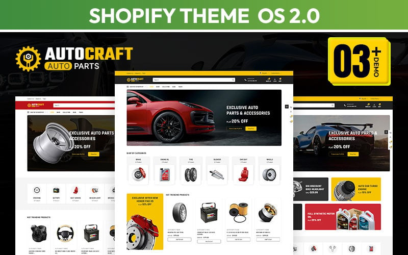 Autocraft - Auto Car & Spare Parts Çok Amaçlı Shopify 2.0 Duyarlı Teması