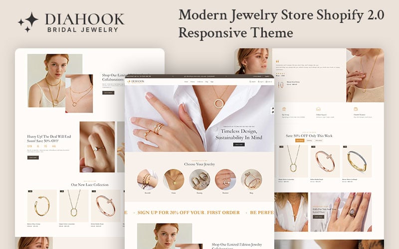 Diahook – Modernes Juweliergeschäft Shopify 2.0 Responsive Theme