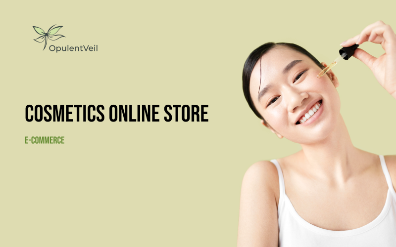 Modello di interfaccia utente del negozio online di cosmetici OpulentVeil