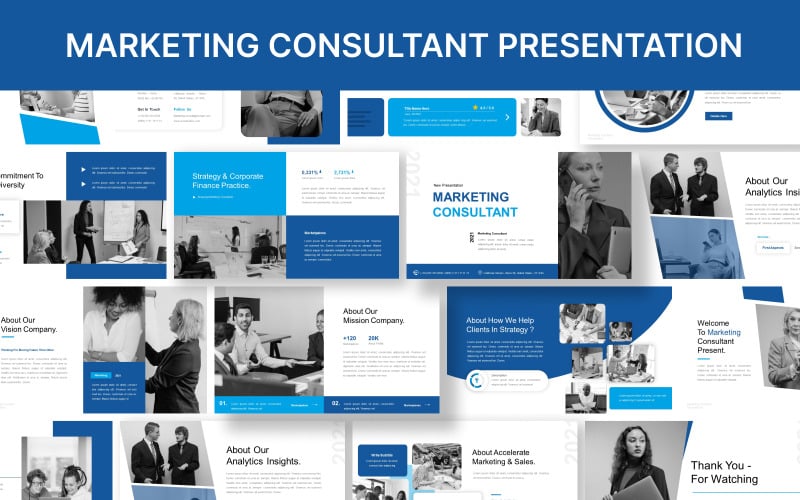 Presentación Plantilla de PowerPoint para consultor de marketing