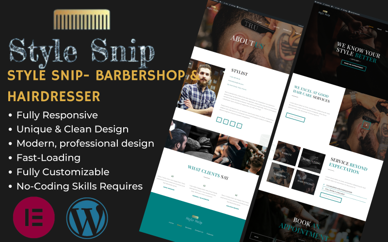 Style Snip - Tema Elementor de WordPress para peluquerías y barberías