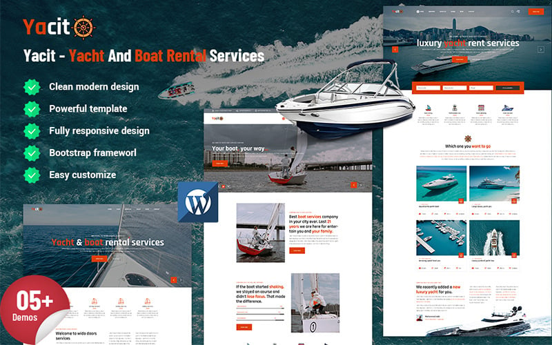 Yacit -一个自适应的WordPress主题的游艇和船只租赁服务