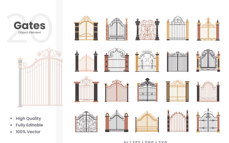 20 Gates Vector Element Set