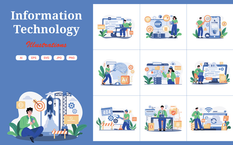 M562 Pack D Illustrations Sur Les Technologies De L Information 2