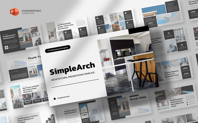 Simplearch -极简主义建筑Powerpoint模板