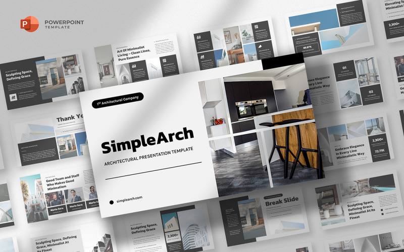 Simplearch - Powerpoint šablona minimalistické architektury
