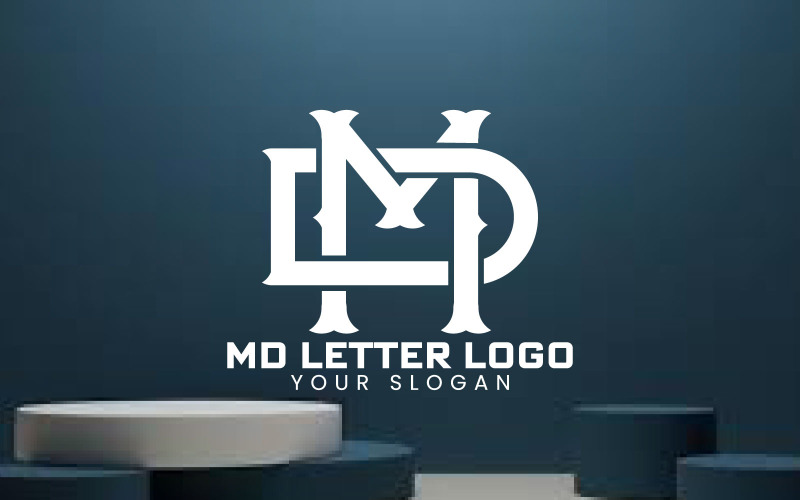 Modello di logo di identità del marchio con lettera MD