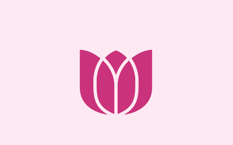 Tulip flower vector logo design template