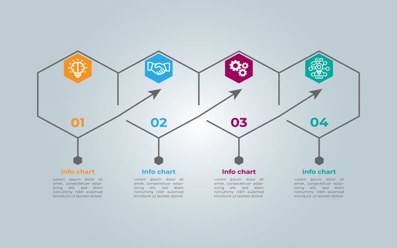 Çokgen tarzı çizgi sanatı infografik şablon tasarımı.