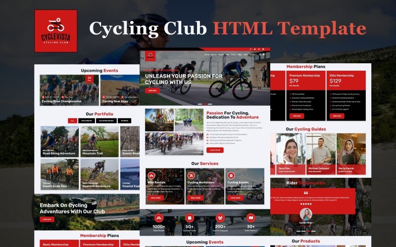 CycleVista – šablona webu HTML5 cyklistického klubu