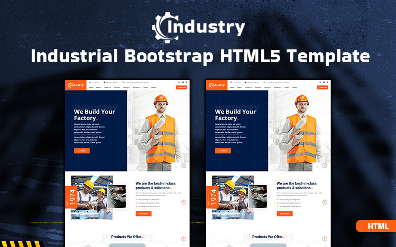 Industria: plantilla HTML5 Bootstrap industrial