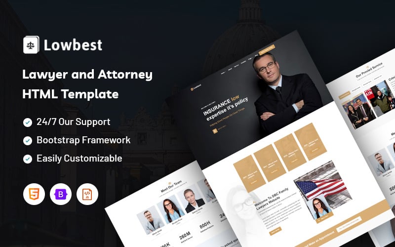 最低-网站模板为律师和律师