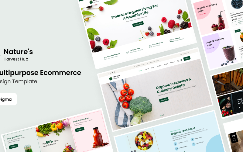 Nature's Harvest Hub – Mehrzweck-E-Commerce-UI-Designvorlage