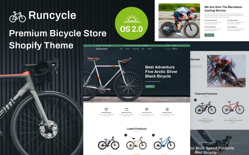 Runcycle - Tema responsivo do Shopify 2.0 de produto único para loja de bicicletas