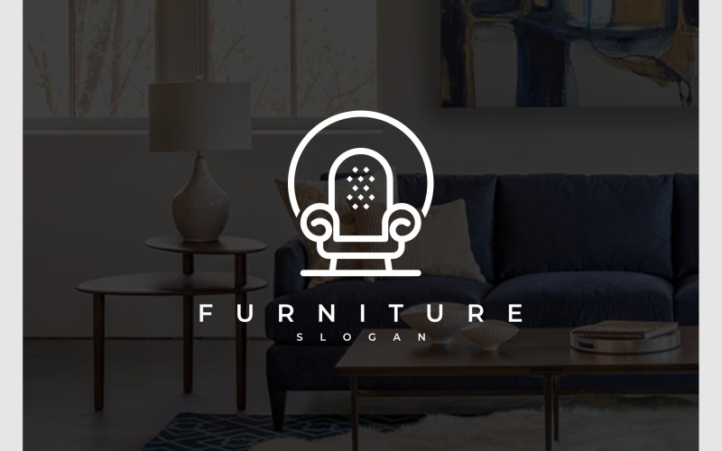 Elegantes Stuhl-Sofa-Möbel-Logo