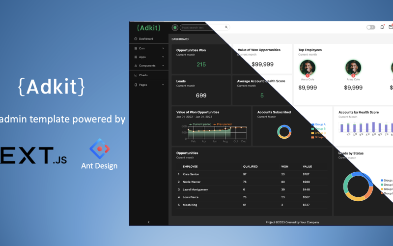 Adkit - Modelo de administração Nextjs | Next.JS, React, Ant Design