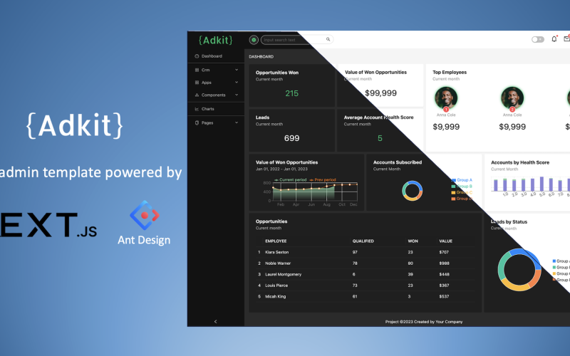 Adkit - Nextjs管理模板- Next.JS, React, Ant Design