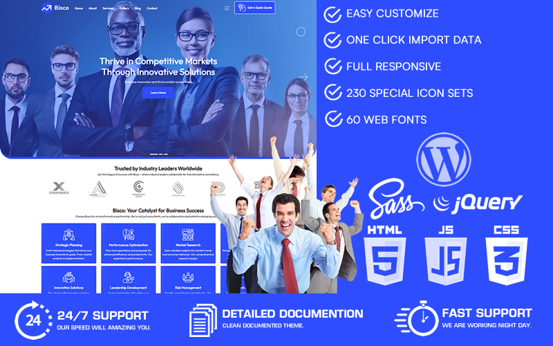Bisco – Thème WordPress pour le conseil aux entreprises