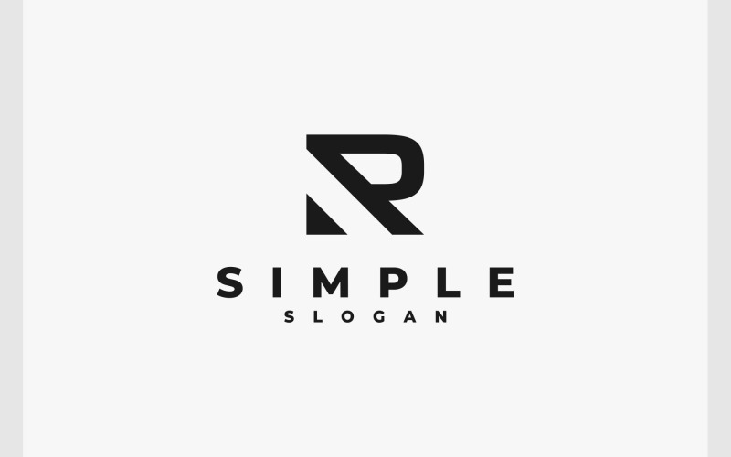 Bokstaven R Enkel minimal logotyp
